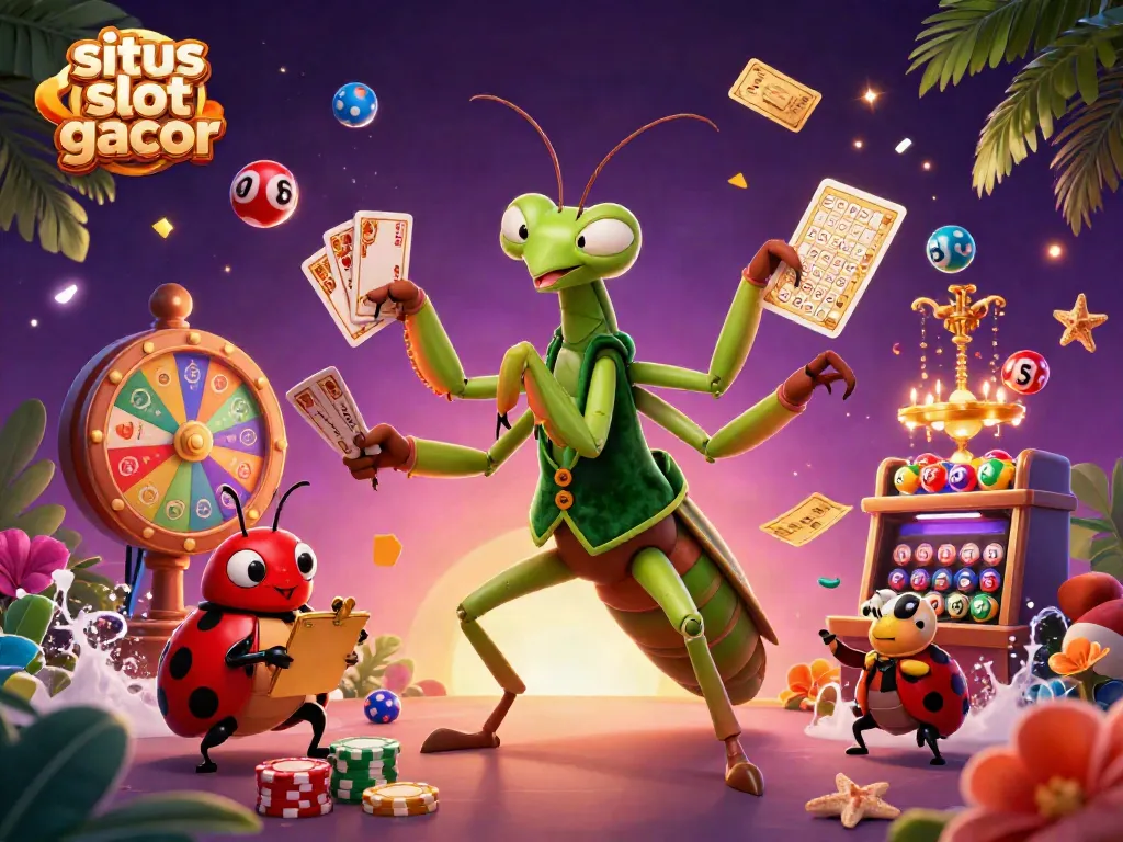 Experience the thrill of situs slot gacor with colorful casino elements and lively characters in action.
