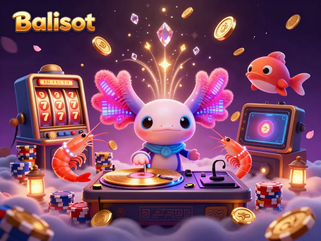 Experience the thrill of Balislot with neon characters and vibrant casino elements.
