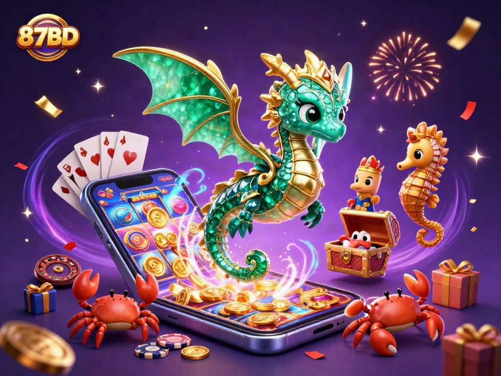 Experience thrilling games with 87BD as our magical sea dragon guards exciting casino treasures.