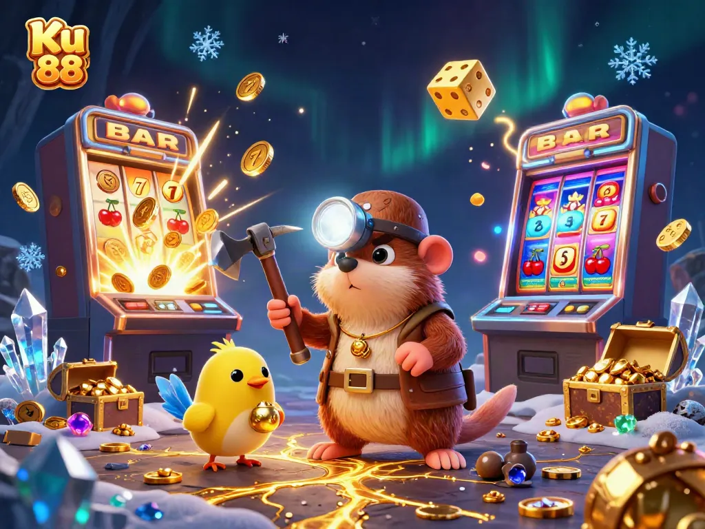 Engage with Ku 88's vibrant casino atmosphere featuring a dynamic treasure hunter scene.