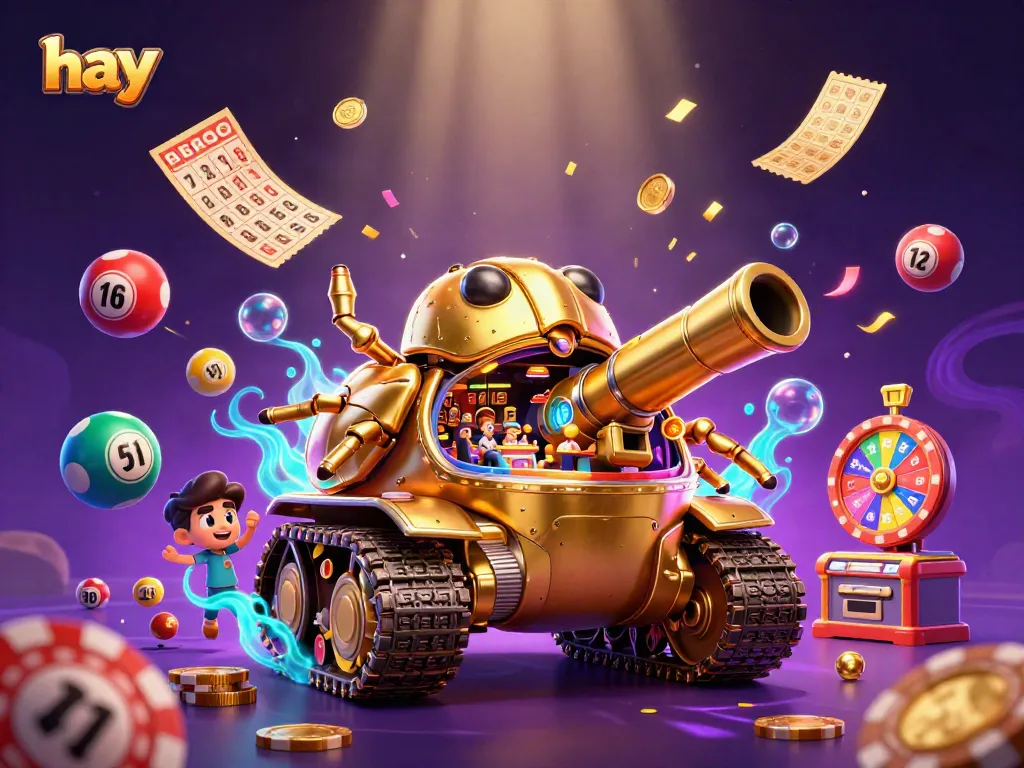 Experience the excitement of hay with a lottery tank bursting with vibrant game elements.