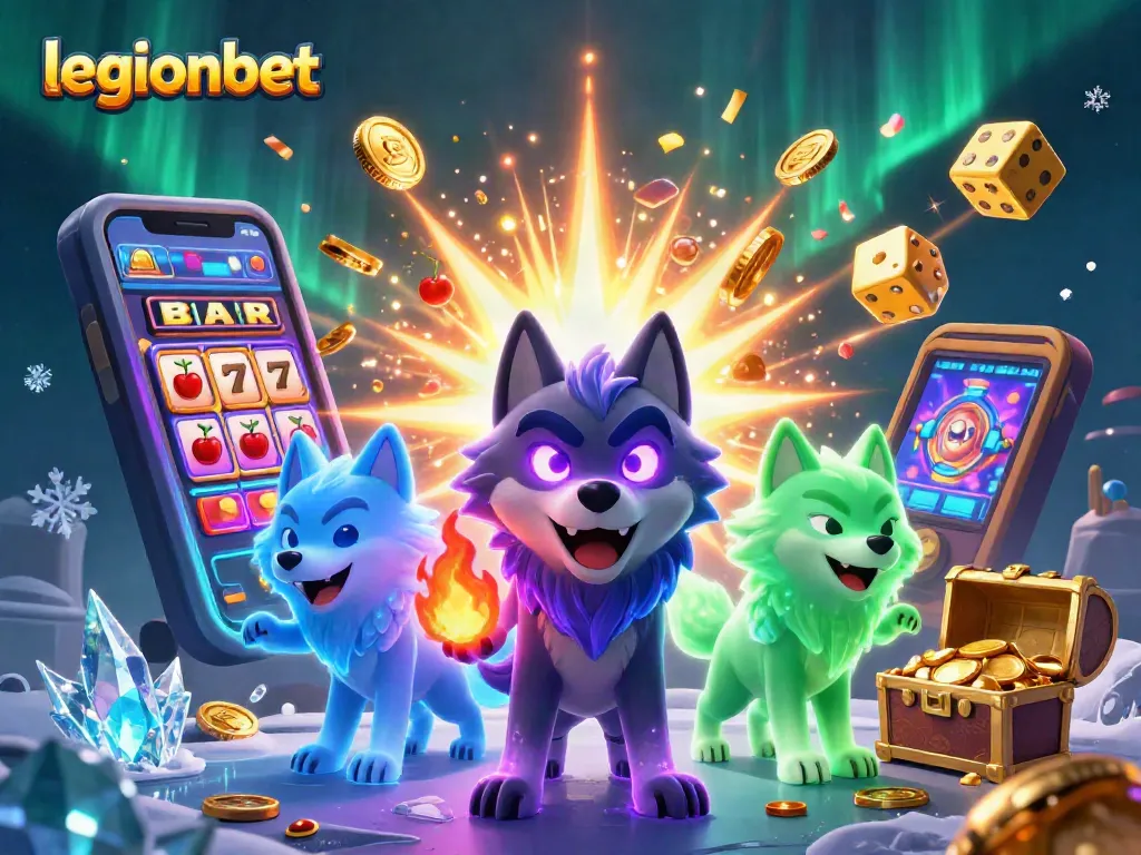Experience thrilling gameplay with legionbet's captivating casino scene and dynamic slot elements.
