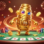 Experience the thrill of gambling with sunwin20, featuring a colorful poker scene with a golden golem and festive elements.