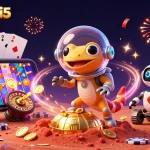 Experience keonhacai5 as the Martian gecko discovers a golden casino in a dynamic 3D scene.