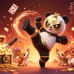 Experience thrilling gameplay with link zbet, featuring a panda wrestler amidst festive casino elements.
