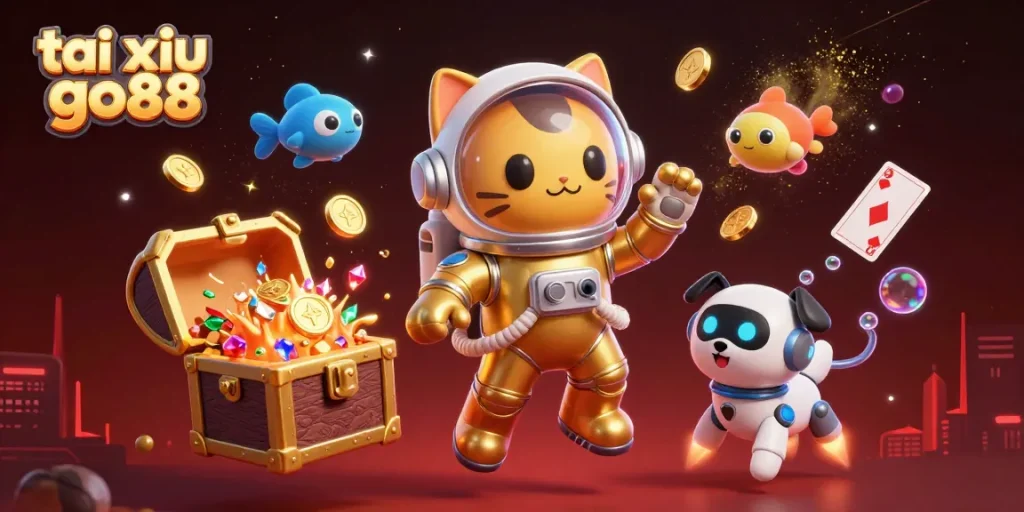 Win big at tai xiu go88 with vibrant 3D casino illustration capturing excitement and rewards in gameplay