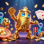 Win big at 9bet with a thrilling illustration of ancient treasures and vibrant game elements.