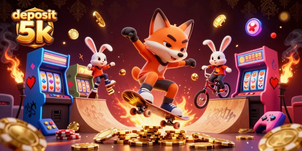 Engage in thrilling gameplay with deposit 5k methods while enjoying vibrant casino elements in a dynamic 3D scene.