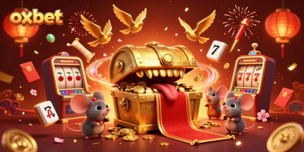 Experience the magic of oxbet's vibrant gaming scene with golden treasures and festive elements!